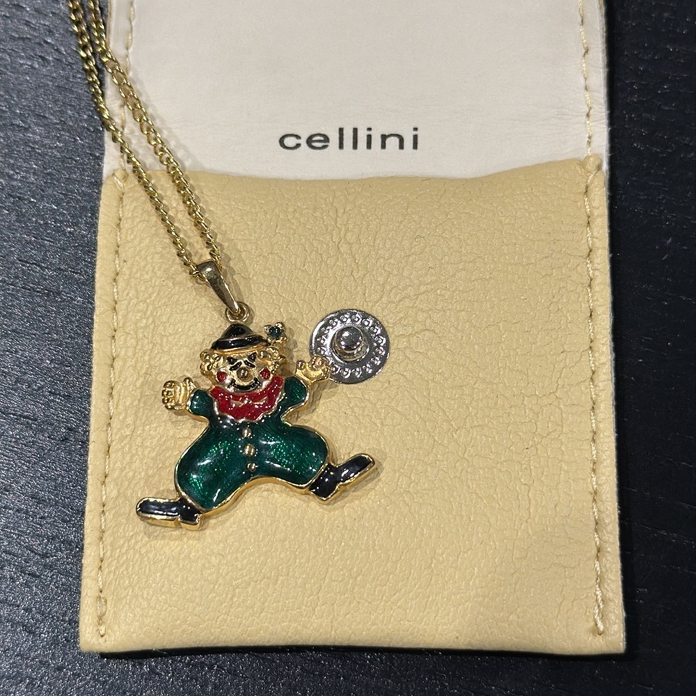 Cellini Gold Clown Necklace